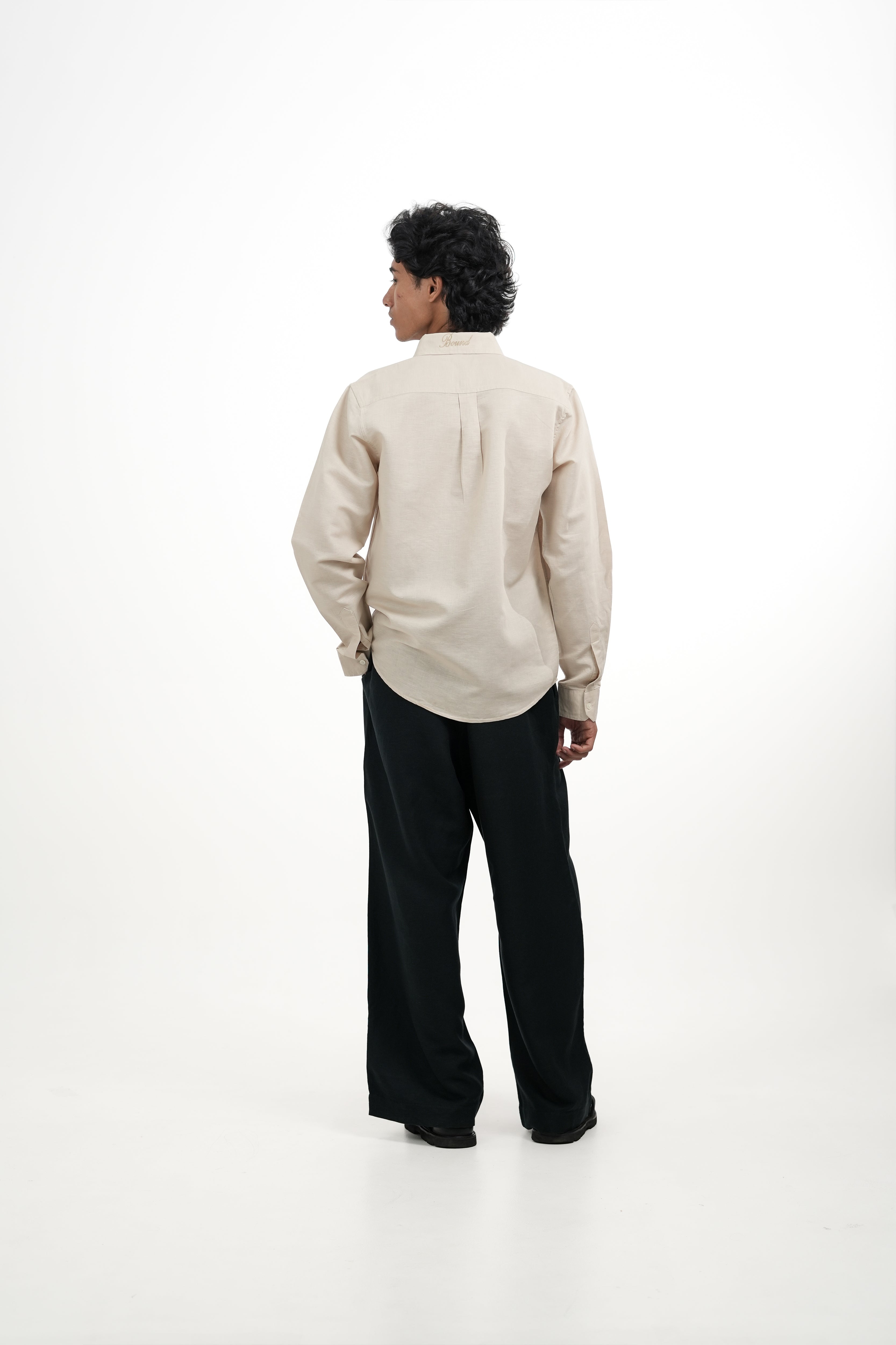 Light Beige Irish Linen-blend Shirt